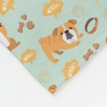 Motif à thème Bouledogue (Vert Sauge)
