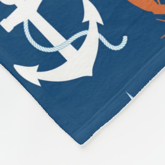Couverture Polaire Motif à thème marin 1 (Coin)