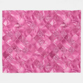 Couverture Polaire Motif à tissage Carré rose chaud (Devant (Horizontal))