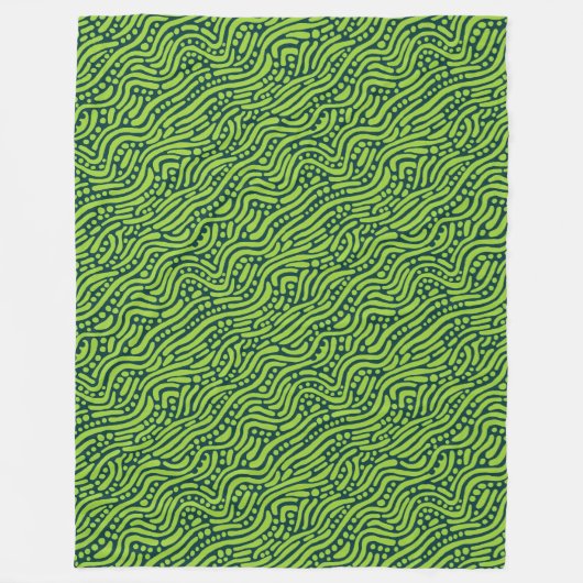 Couverture Polaire Motif Abstrait 110523 - Nuances de Vert (Devant)