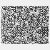 Couverture Polaire motif Abstrait 190621 noir sur blanc (Devant (Horizontal))
