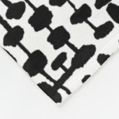 Couverture Polaire motif Abstrait 190621 noir sur blanc (Coin)