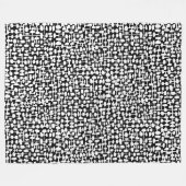 Couverture Polaire motif Abstrait 190621 Noir sur blanc polaire Blan (Devant (Horizontal))