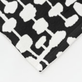 Couverture Polaire motif Abstrait 190621 Noir sur blanc polaire Blan (Coin)