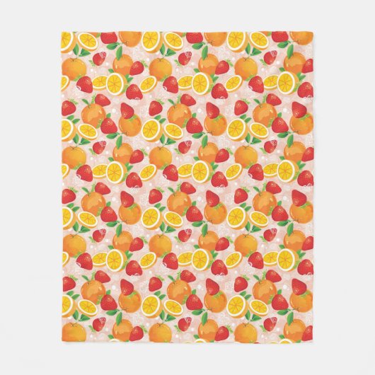 Couverture Polaire Motif abstrait avec la fraise (Devant)
