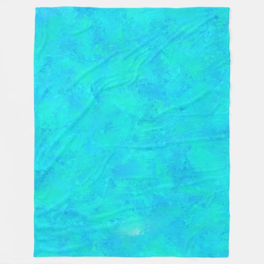 Couverture Polaire Motif Abstrait Bleu Turquoise (Devant)
