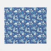 Couverture Polaire Motif Abstrait Blue Ice Crsytal (Devant (Horizontal))