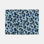 Couverture Polaire Motif Abstrait Camo noir bleu (Devant (Horizontal))