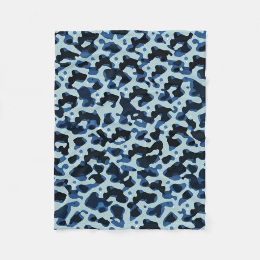 Couverture Polaire Motif Abstrait Camo noir bleu (Devant)