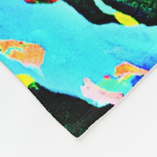 Couverture Polaire Motif Abstrait coloré (Coin)