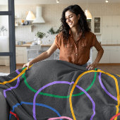 Couverture Polaire Motif Abstrait coloré Wavy Lines