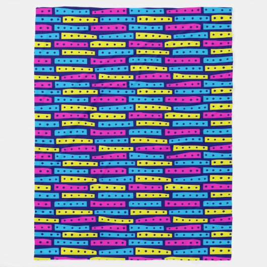 Couverture Polaire Motif Abstrait - Couleurs 02 sur Bleu foncé (Devant)