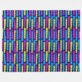 Couverture Polaire Motif Abstrait - Couleurs 02 sur Bleu foncé (Devant (Horizontal))