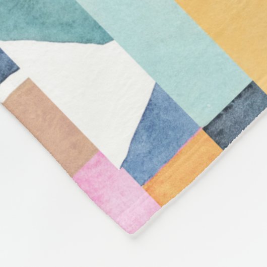 Couverture Polaire Motif abstrait de forme d'aquarelle (Coin)