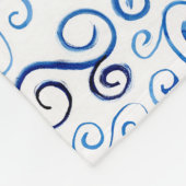 Couverture Polaire Motif Abstrait de la lumière à la courbe bleue fon (Coin)