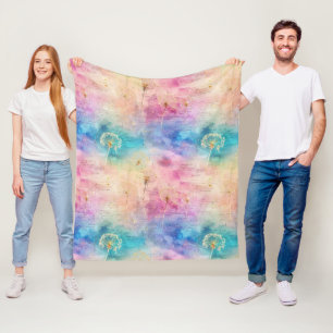 Couverture Polaire Motif Abstrait de Pissenlit Vintage (7)