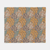 Couverture Polaire Motif abstrait de plume de paon (Devant (Horizontal))