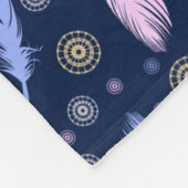Couverture Polaire motif abstrait de plumes (Coin)