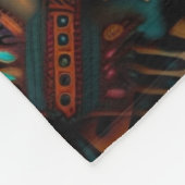 Couverture Polaire Motif Abstrait d'inspiration amérindienne (Coin)