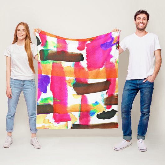 Couverture Polaire Motif Abstrait dynamique dans l'art (En situation)
