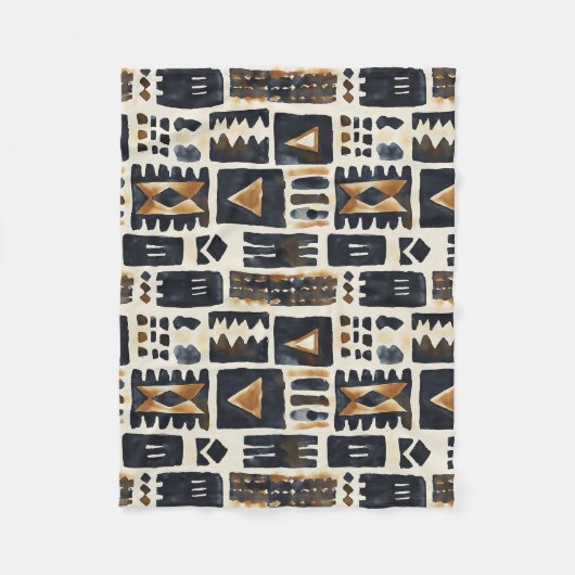 Couverture Polaire Motif Abstrait en tissu de boue (Devant)