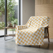 Couverture Polaire Motif Abstrait Géométrique de Vague Orange Vibrant