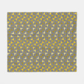 Couverture Polaire Motif Abstrait jaune et gris (Devant (Horizontal))