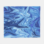 Couverture Polaire Motif abstrait liquide bleu (Devant (Horizontal))