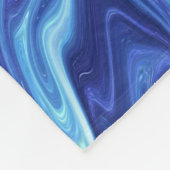 Couverture Polaire Motif abstrait liquide bleu (Coin)