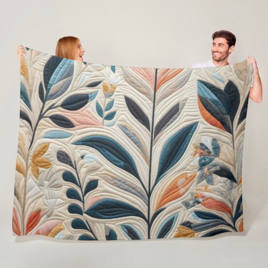 Couverture Polaire Motif abstrait matelassé (En situation)