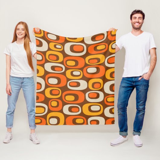 Couverture Polaire Motif Abstrait moderne du milieu du siècle (En situation)