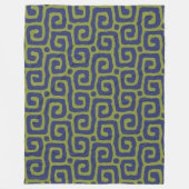 Couverture Polaire motif abstrait moderne vert et bleu (Devant)