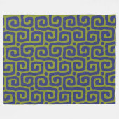 Couverture Polaire motif abstrait moderne vert et bleu (Devant (Horizontal))
