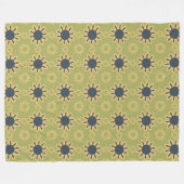 Couverture Polaire Motif Abstrait noir et jaune rétro (Devant (Horizontal))