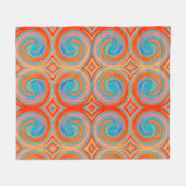 Couverture Polaire Motif Abstrait Orange Blue (Devant (Horizontal))