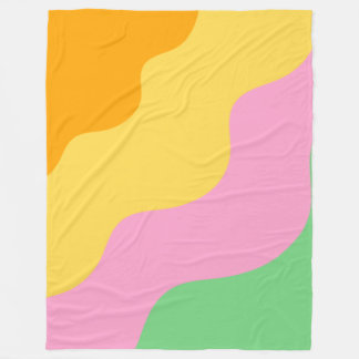 Couverture Polaire Motif Abstrait Pastel
