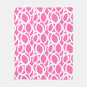 Couverture Polaire Motif Abstrait rose et blanc chaud (Devant)