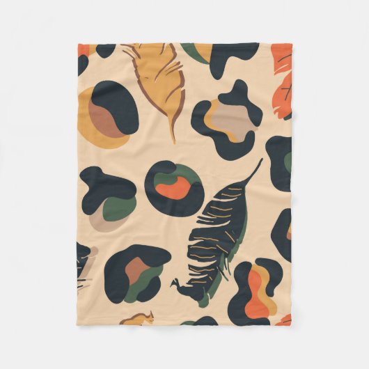 Couverture Polaire Motif Abstrait sans soudure, dos d'animal sauvage (Devant)