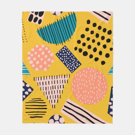 Couverture Polaire motif Abstrait transparent avec différentes formes (Devant)