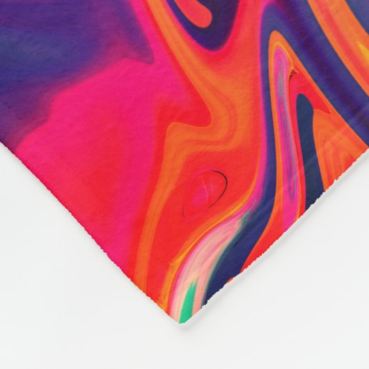 Couverture Polaire Motif Abstrait vert bleu clair et tendance (Coin)