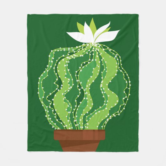 Couverture Polaire motif Abstrait vert cactus transparent (Devant)