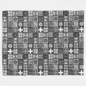 Couverture Polaire Motif Adire - noir et blanc (Devant (Horizontal))