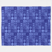 Couverture Polaire Motif Adire - Tons Bleus (Devant (Horizontal))