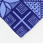 Couverture Polaire Motif Adire - Tons Bleus (Coin)