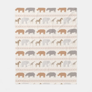 Couverture Polaire Motif africain 1 d'animaux
