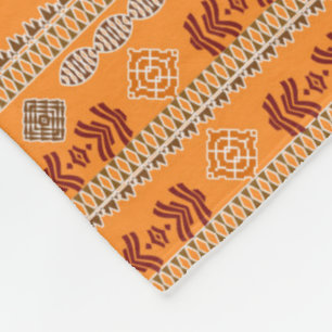 Couverture Polaire motif africain ethnique avec simbols.