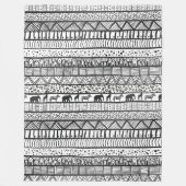 Couverture Polaire Motif africain tribal noir blanc (Devant)