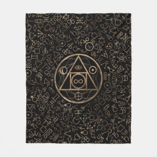 Couverture Polaire Motif alchimique 2 du symbole en pierre du