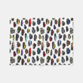 Couverture Polaire Motif aléatoire des voitures d'époque (Devant (Horizontal))