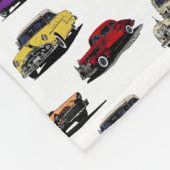 Couverture Polaire Motif aléatoire des voitures d'époque (Coin)